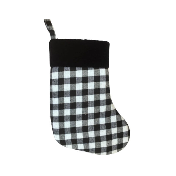 HOME HEART Christmas Stocking (9 inch,Black White Check 5 pc)