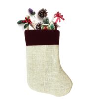 HOME HEART Christmas Stocking (9 inch,Ivory Jute 5 pc)