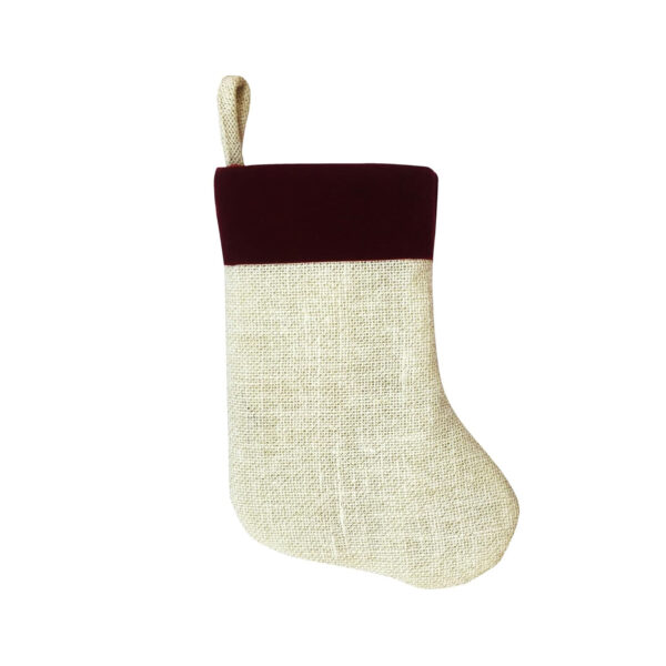 HOME HEART Christmas Stocking (9 inch,Ivory Jute 5 pc)