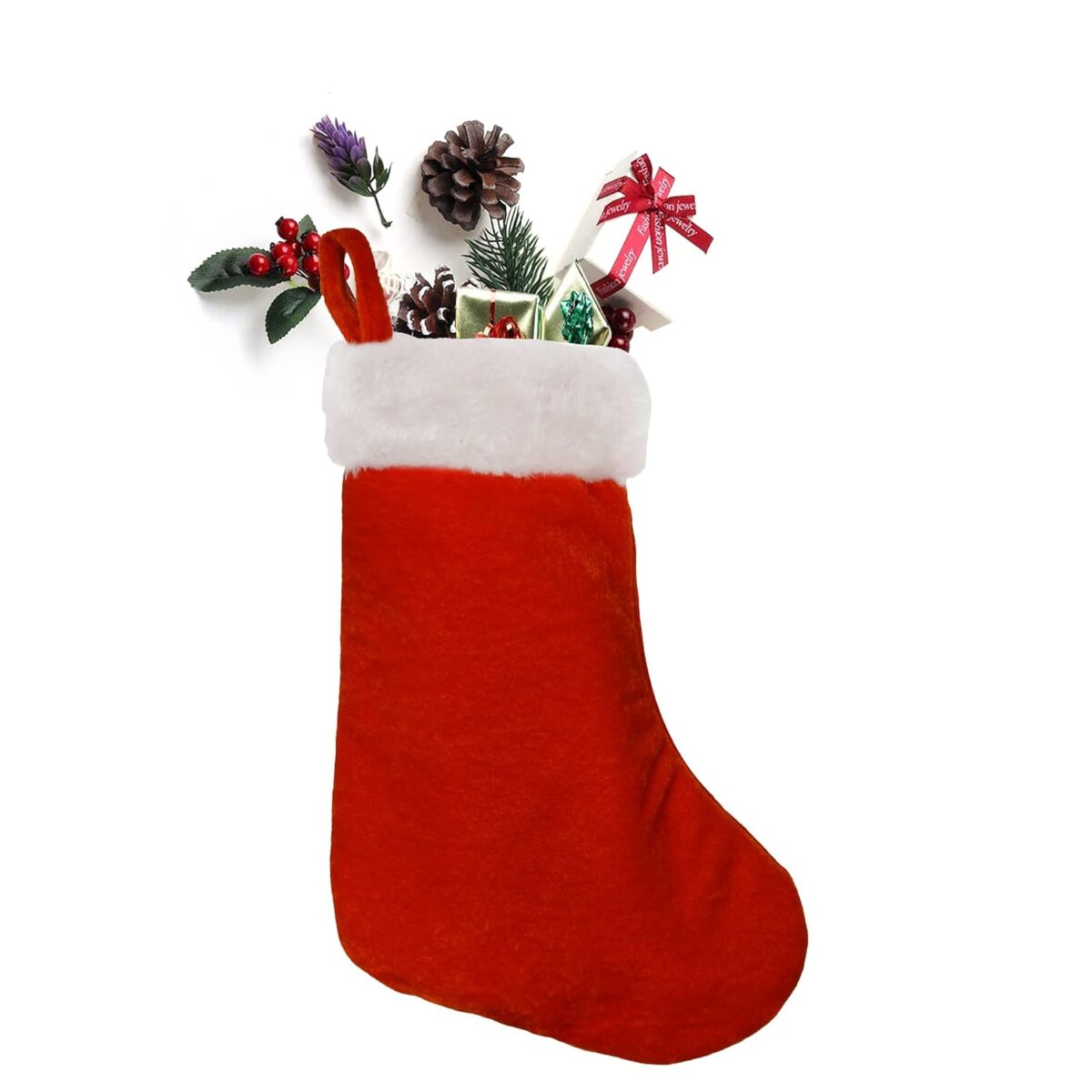 HOME HEART BEAUTIFUL VELVET 9" TALL CHRISTMAS STOCKING for FESTIVAL DÉCOR (PACK of EIGHT in EIGHT COLOURS) Visit the HOME HEART Store