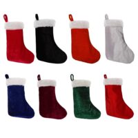 HOME HEART BEAUTIFUL VELVET 9" TALL CHRISTMAS STOCKING for FESTIVAL DÉCOR (PACK of EIGHT in EIGHT COLOURS) Visit the HOME HEART Store