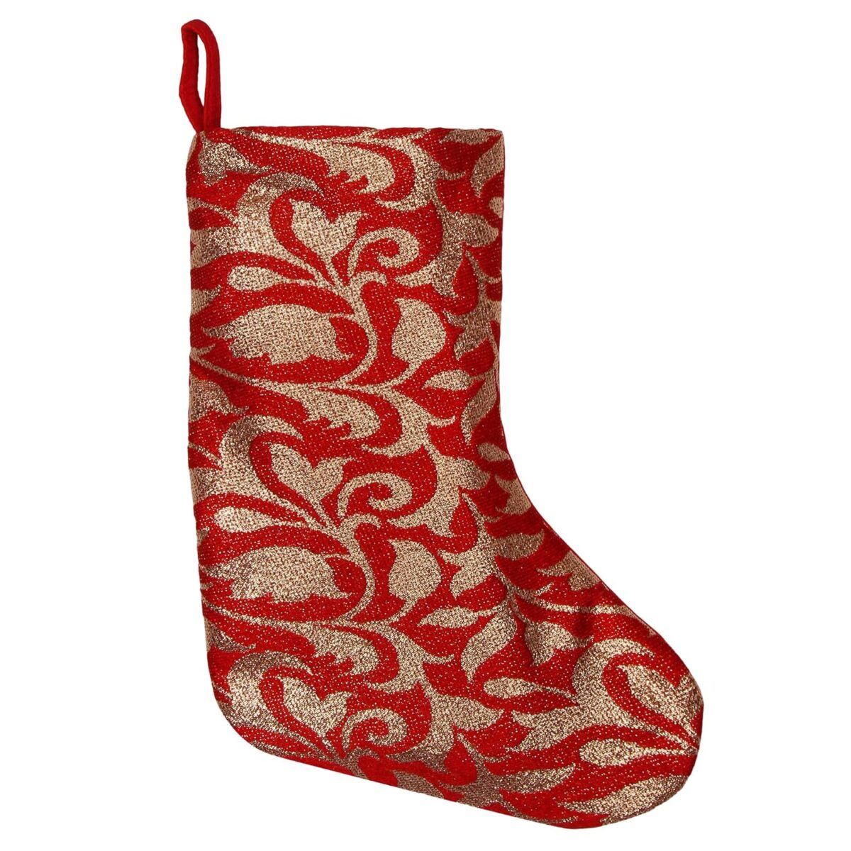 HOME HEART BEAUTIFUL SILK BROCADE 9" TALL CHRISTMAS STOCKING for FESTIVAL DÉCOR