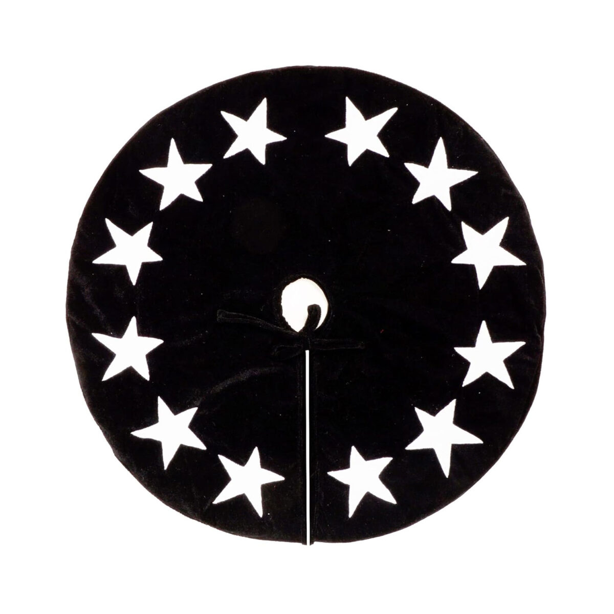 HOME HEART 44 INCH ROUND large CLASSIC VELVET STAR APPLIQUE DOUBLE LAYER THICK CHRISTMAS TREE SKIRT