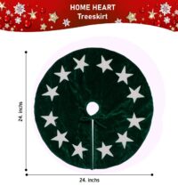 Click to open expanded view HOME HEART 24 INCH ROUND table top small CLASSIC VELVET STAR APPLIQUE DOUBLE LAYER THICK CHRISTMAS TREE SKIRT