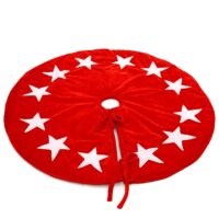 HOME HEART 44 INCH ROUND large CLASSIC VELVET STAR APPLIQUE DOUBLE LAYER THICK CHRISTMAS TREE SKIRT