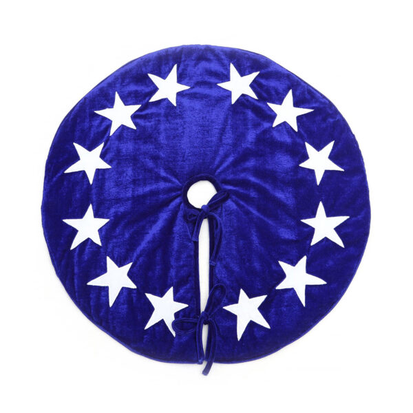 HOME HEART 44 INCH ROUND large CLASSIC VELVET STAR APPLIQUE DOUBLE LAYER THICK CHRISTMAS TREE SKIRT