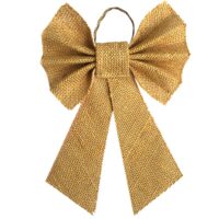 HOME HEART HAND CRAFTED 5"X9" BEIGE JUTE BOW (PACK of TWENTY)