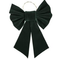 Home Heart hand crafted green velvet bow