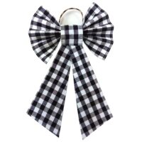 Decor wow hand crafted black & white cotton bow