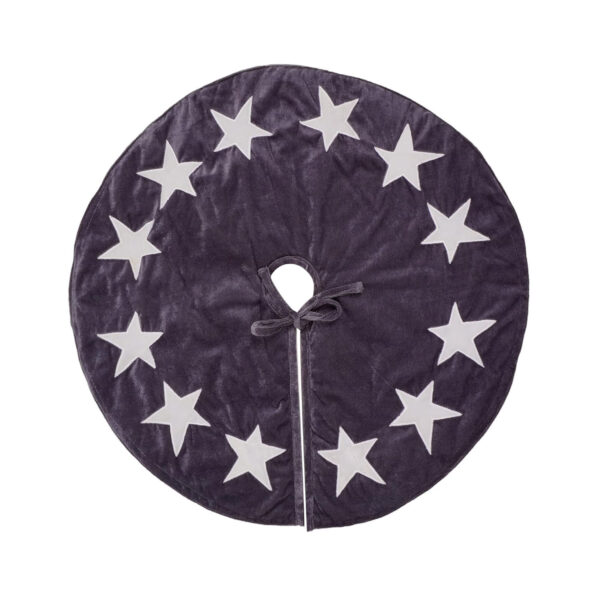 HOME HEART 24 INCH ROUND table top small CLASSIC VELVET STAR APPLIQUE DOUBLE LAYER THICK CHRISTMAS TREE SKIRT (5811S)