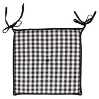 Chair pad buffalo plaid reversible with ties