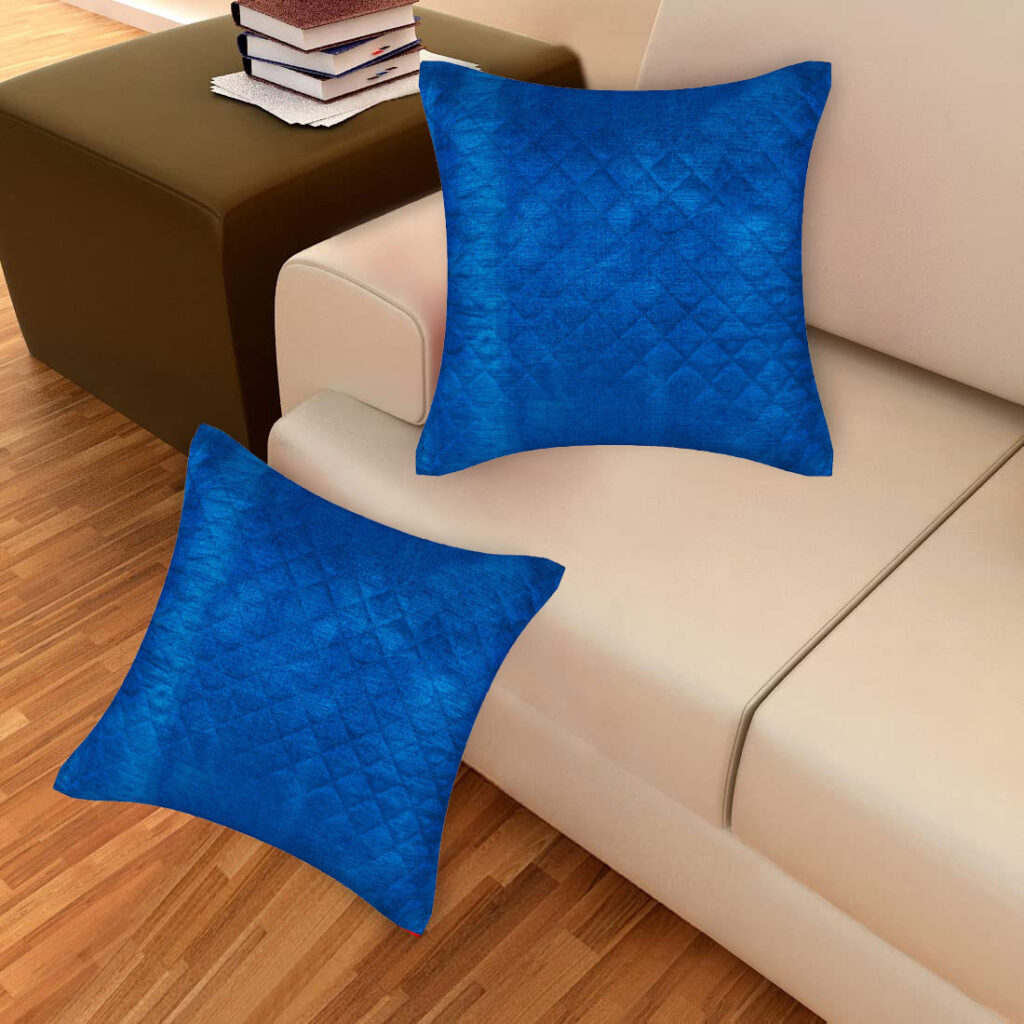 Cushion covers blue silk throw pillow covers