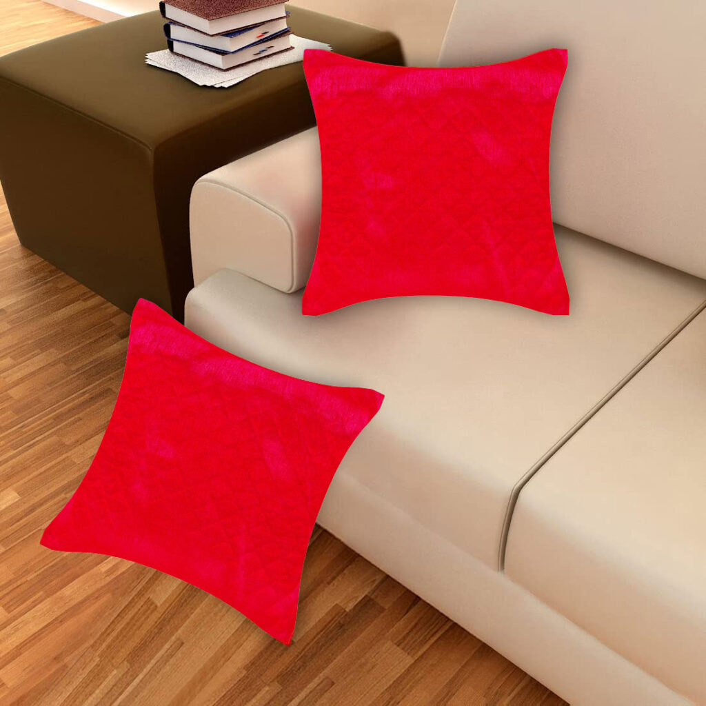 Cushion covers ruby pink silk throw pillow covers