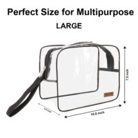 HOME HEART Brands Portable Clear Makeup Bag Zipper Waterproof Transparent Travel Storage Pouch Cosmetic Toiletry Bag With Handle