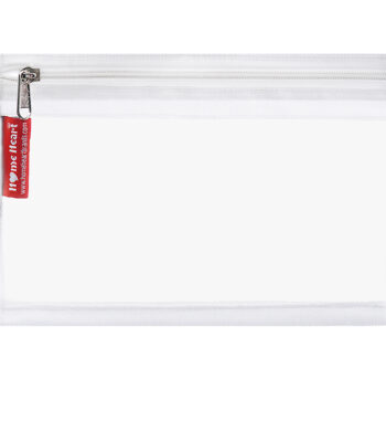 HOME HEART Brands Multi-Purpose Clear PVC Organizer Bag for Travel Cosmetics Office School Classroom Organization(White Side) Zipper Closure