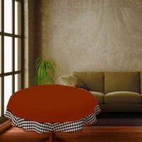 COFFEE TABLE CLOTH 24" ROUND SMALL VICTORIAN DUCK COTTON  Rust - 2 SEATER