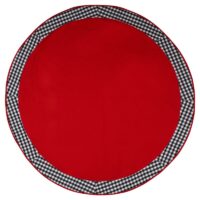 COFFEE TABLE CLOTH 24" ROUND SMALL VICTORIAN DUCK COTTON  RED - 2 SEATER - Image 3