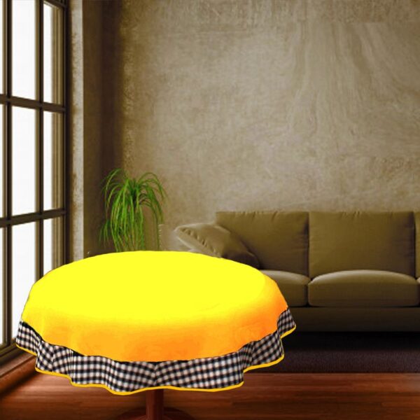 COFFEE TABLE CLOTH 24" ROUND SMALL VICTORIAN DUCK COTTON  Yellow - 2 SEATER