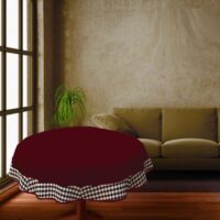 COFFEE TABLE CLOTH 24" ROUND SMALL VICTORIAN DUCK COTTON  burgundy - 2 SEATER