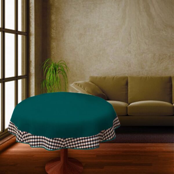 COFFEE TABLE CLOTH 24" ROUND SMALL VICTORIAN DUCK COTTON  Green - 2 SEATER