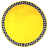 COFFEE TABLE CLOTH 24" ROUND SMALL VICTORIAN DUCK COTTON  Yellow - 2 SEATER - Image 3
