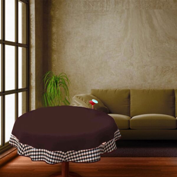 COFFEE TABLE CLOTH 24" ROUND SMALL VICTORIAN DUCK COTTON  Brown - 2 SEATER