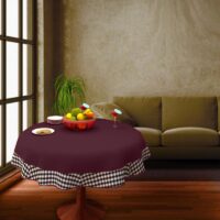 COFFEE TABLE CLOTH 24" ROUND SMALL VICTORIAN DUCK COTTON  Purple - 2 SEATER - Image 2