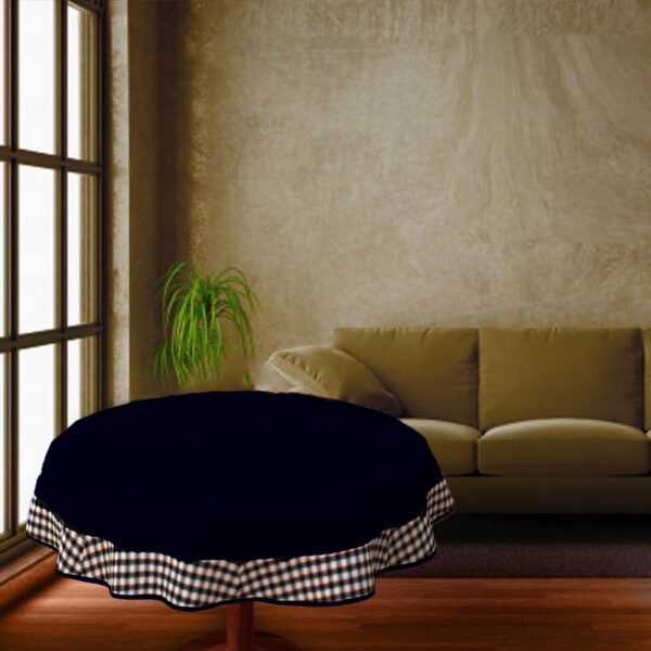 COFFEE TABLE CLOTH 24" ROUND SMALL VICTORIAN DUCK COTTON  Navy Blue - 2 SEATER