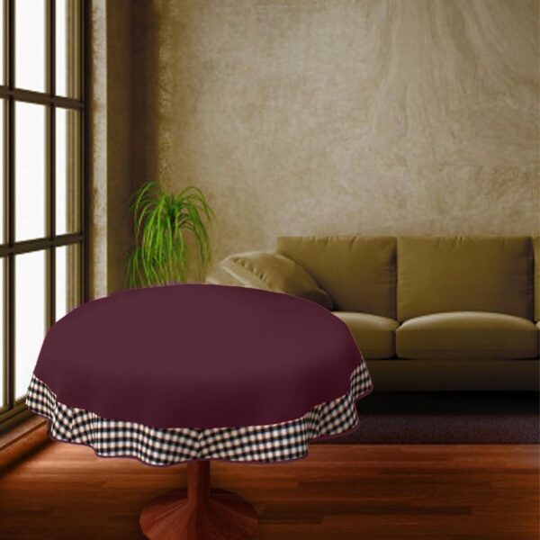 COFFEE TABLE CLOTH 24" ROUND SMALL VICTORIAN DUCK COTTON  Purple - 2 SEATER